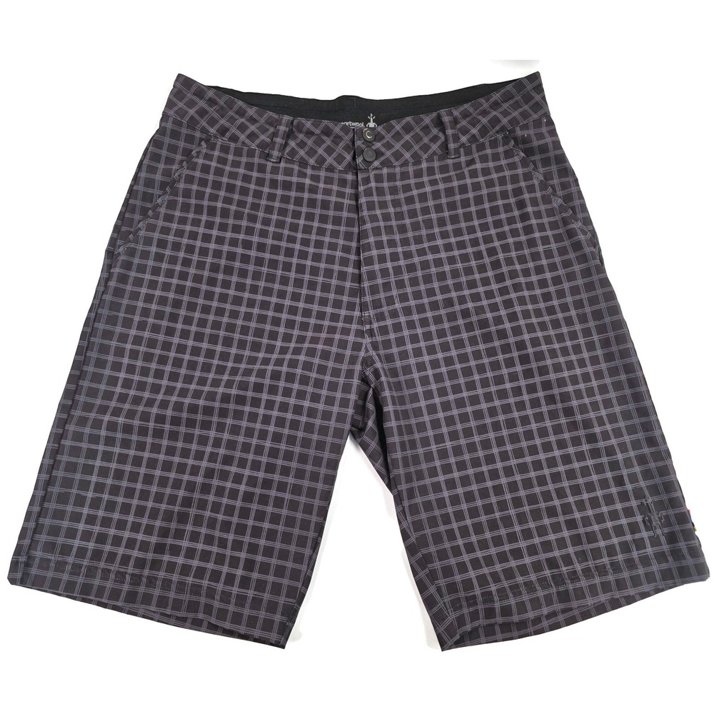 Smartwool Shorts Mens Medium Black Gray‎ Plaid Performance Hiking Golf Casual